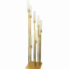 Chandelier en métal acrylique en Or à 8 têtes, centre de table de mariage, abat-jour en verre. – Image 2